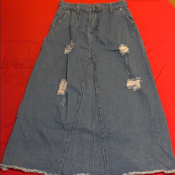 denim skirt maxi